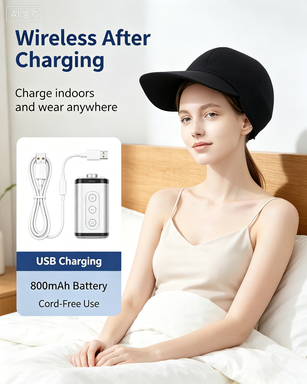 ZJZKTOP Wireless Charging Red & Blue Light Hair Growth Cap – 168-LED Infrared Scalp Care Device
