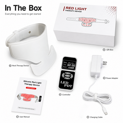 ZJZKTOP Neck Red Light Therapy Device 3-in-1 LED Wrap 660nm 850nm 940nm Near Infrared Light Pad for Neck Muscle Tension