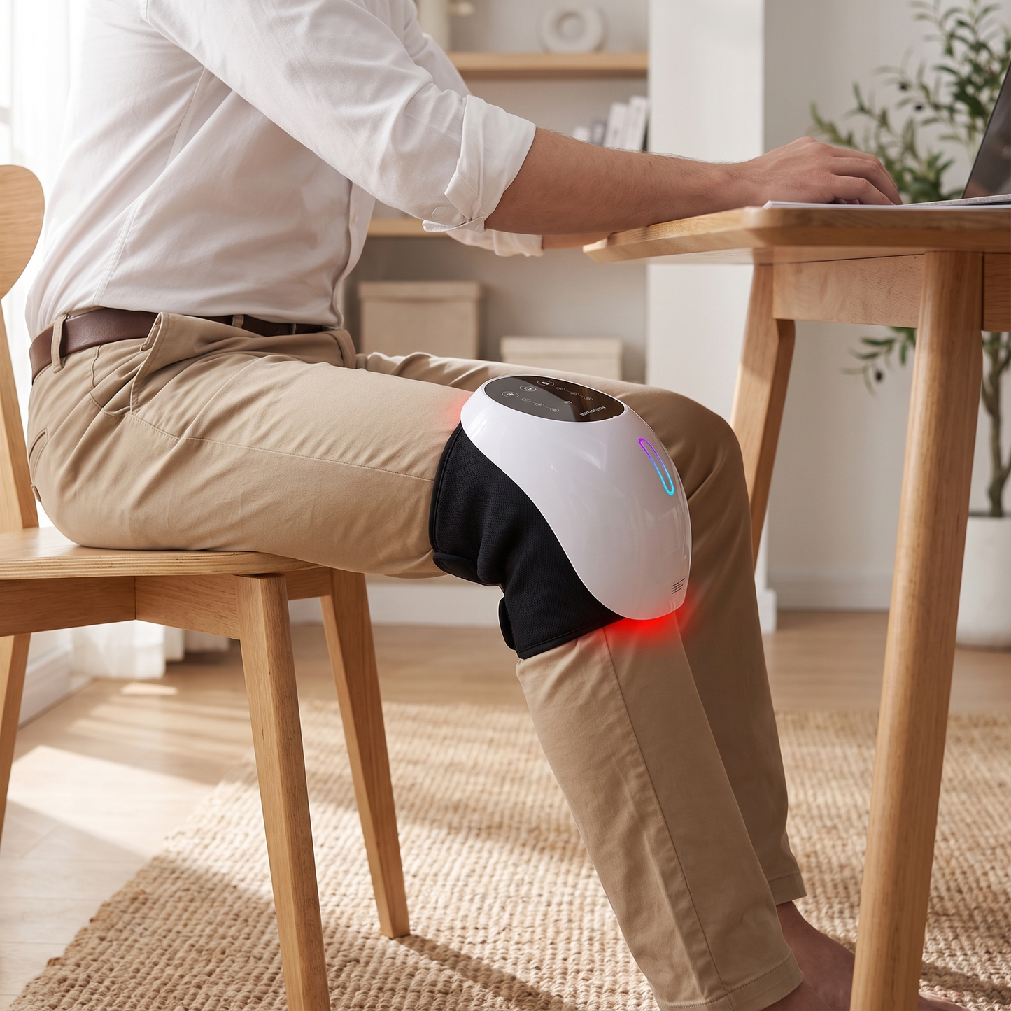 Cordless 12pcs 4-in-1 Knee Massager with Heat, Air Compression, Vibration & Red Light
