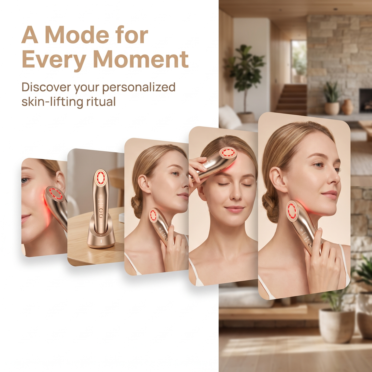 7-in-1 Multi-functional Facial Beauty Device Red Light Skin Rejuvenation EMS Microcurrent Lifting & Deep Cleansing | Achieve a Professional V-Shape Look