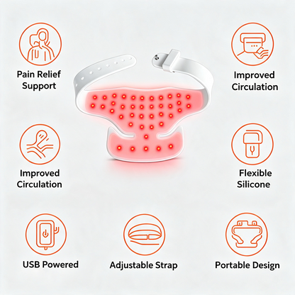 ZJZKTOP Neck Red Light Therapy Device 3-in-1 LED Wrap 660nm 850nm 940nm Near Infrared Light Pad for Neck Muscle Tension