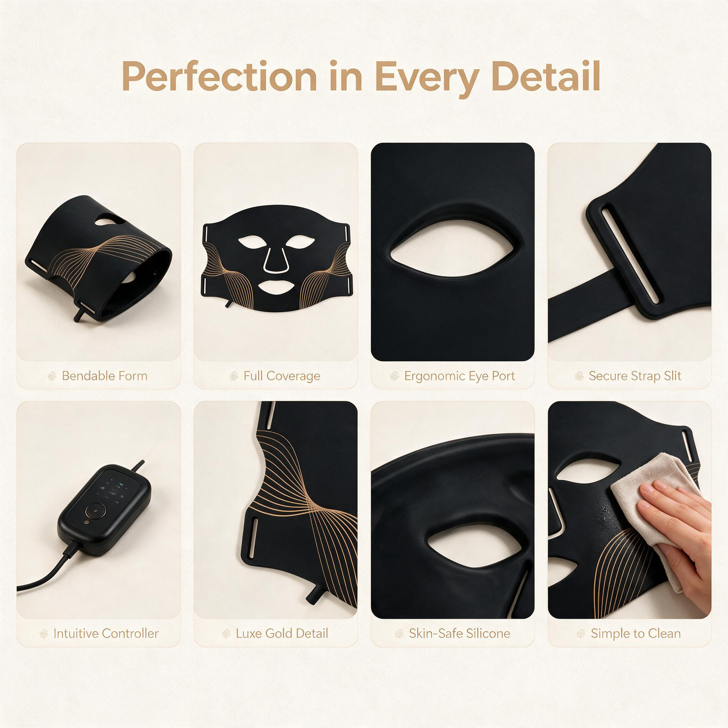 7 Color LED Light Therapy Face Mask 309 LEDs Rechargeable Silicone Photon Mask 3 Levels Red Light Skincare Home Use