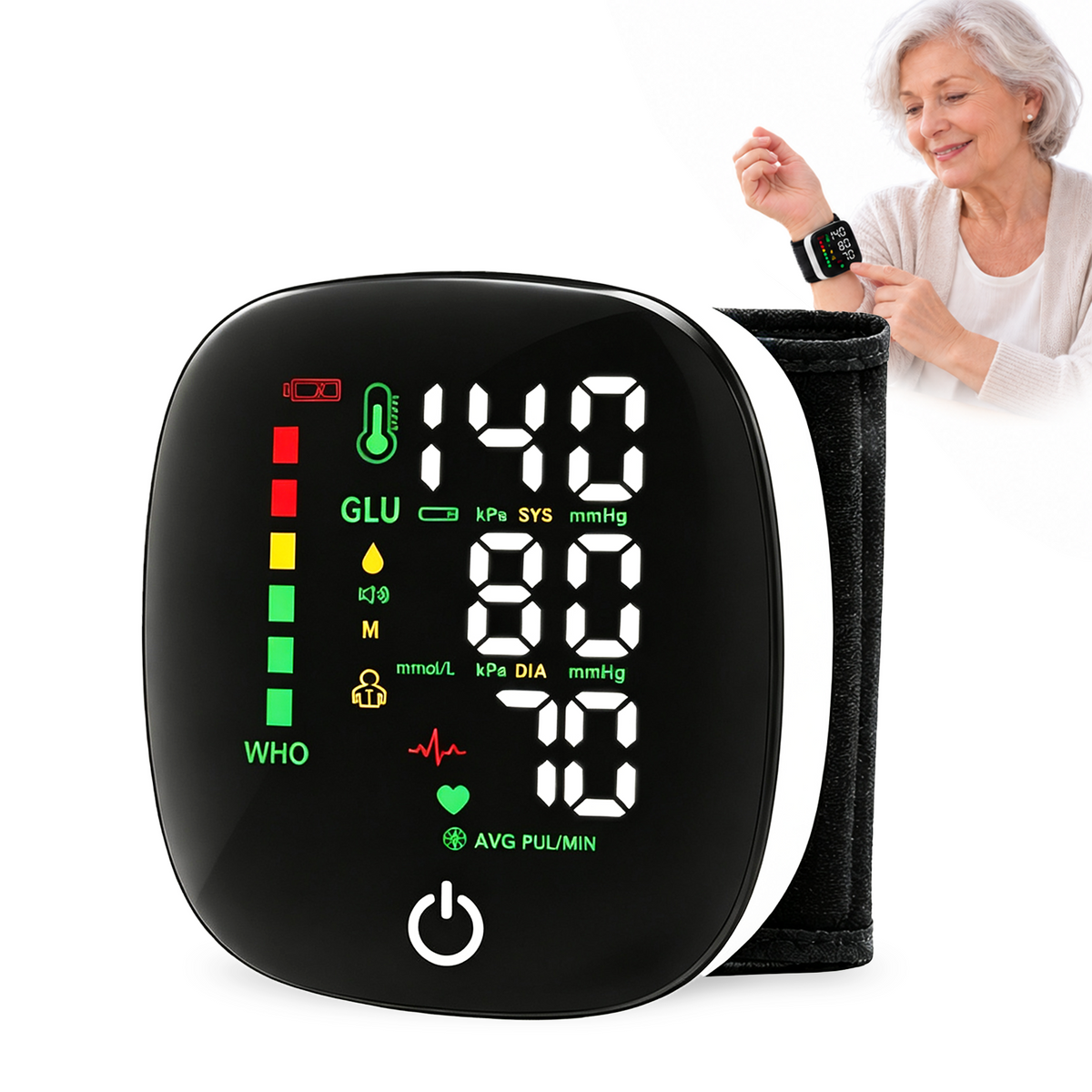 Dual User Memory Automatic Digital BP Wrist Blood Pressure Monitor