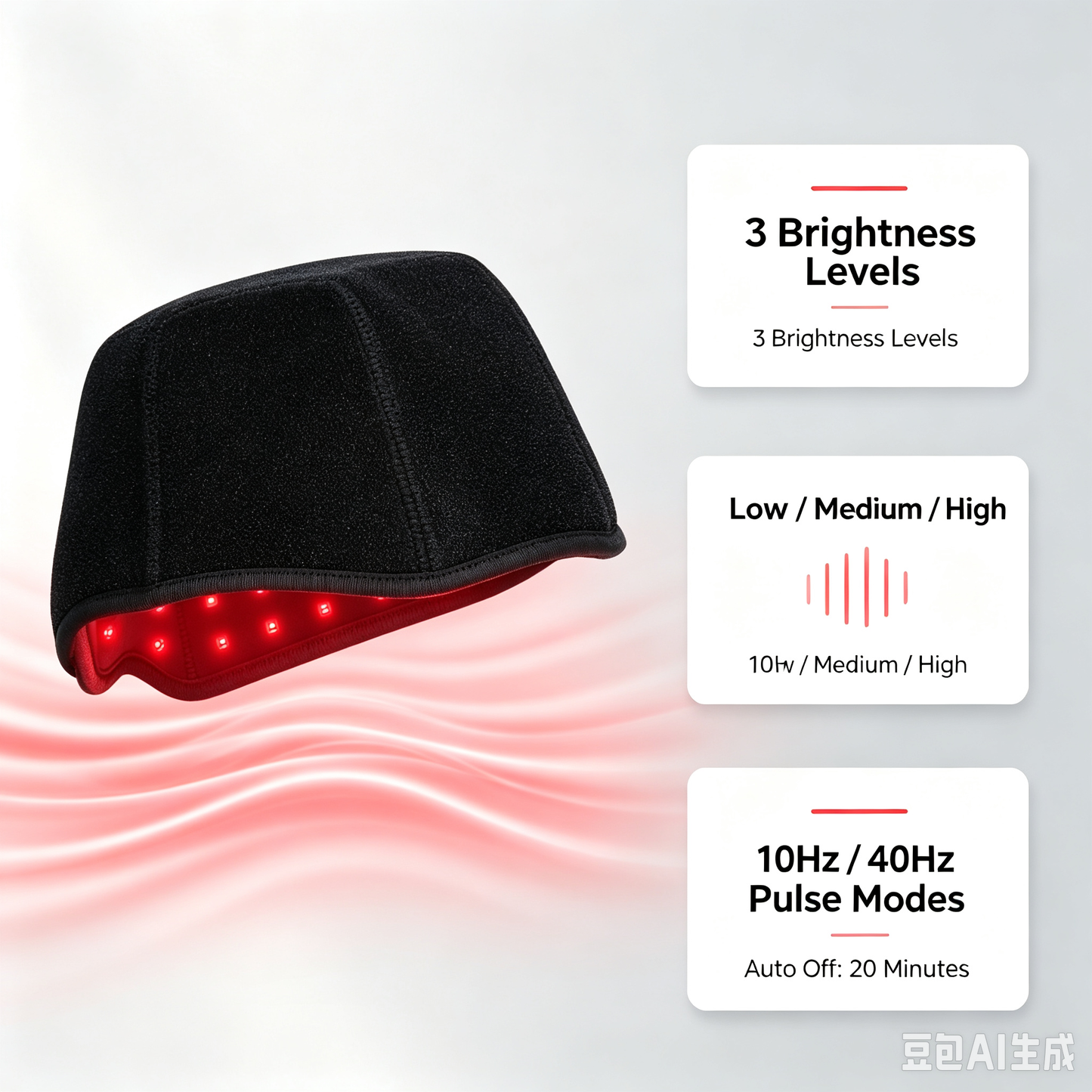 Wired LED Red‑Light Hair Care Cap,100pcs 5050 High‑Bright Chips,660nm+850nm Dual‑Wavelength Scalp Therapy Hat,Home Scalp Treatment Device