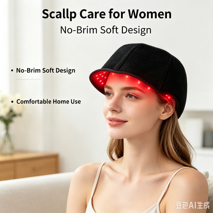 Wired LED Red‑Light Hair Care Cap,100pcs 5050 High‑Bright Chips,660nm+850nm Dual‑Wavelength Scalp Therapy Hat,Home Scalp Treatment Device