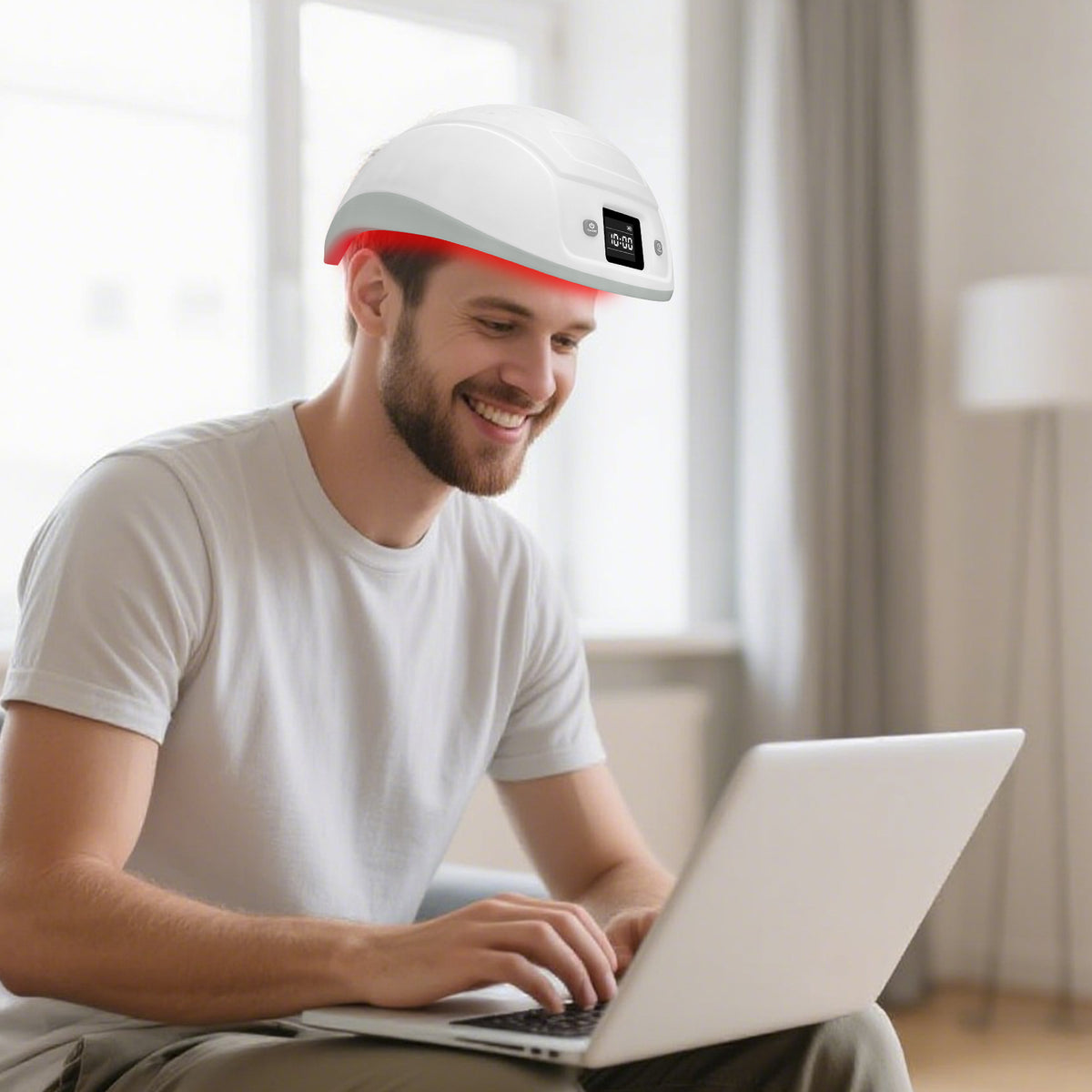 ZJZKTOP 650nm LLLT Laser Hair Growth Helmet, Rechargeable Hands-Free Therapy Cap for Thinning Hair, Volume Boost & Receding Hairline Treatment