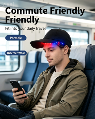 ZJZKTOP Wireless Charging Red & Blue Light Hair Growth Cap – 168-LED Infrared Scalp Care Device