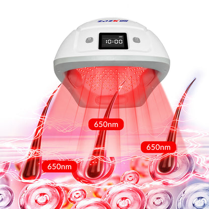 ZJZKTOP 650nm LLLT Laser Hair Growth Helmet, Rechargeable Hands-Free Therapy Cap for Thinning Hair, Volume Boost & Receding Hairline Treatment