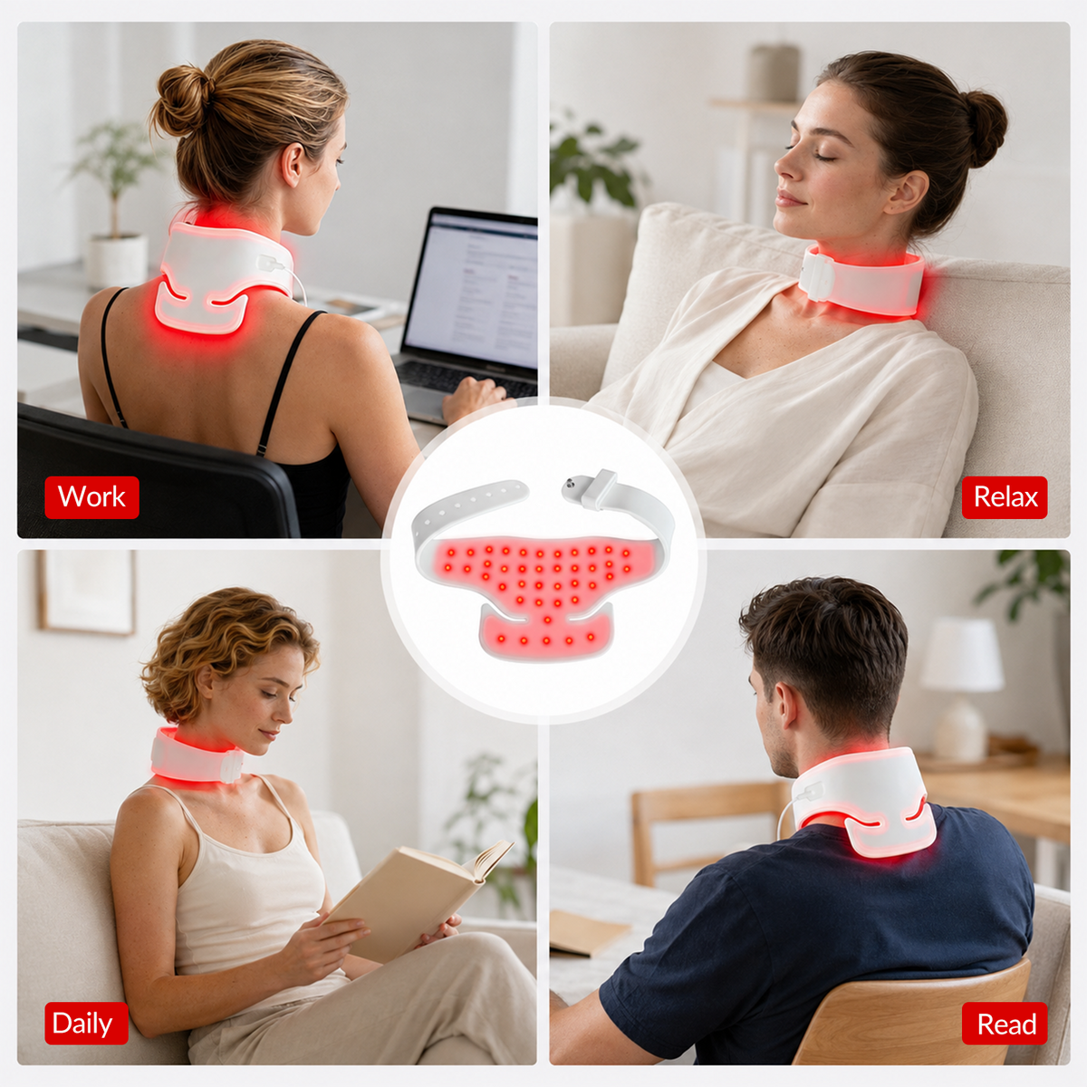 3-in-1 LED Red Light Therapy Device for Neck Pain