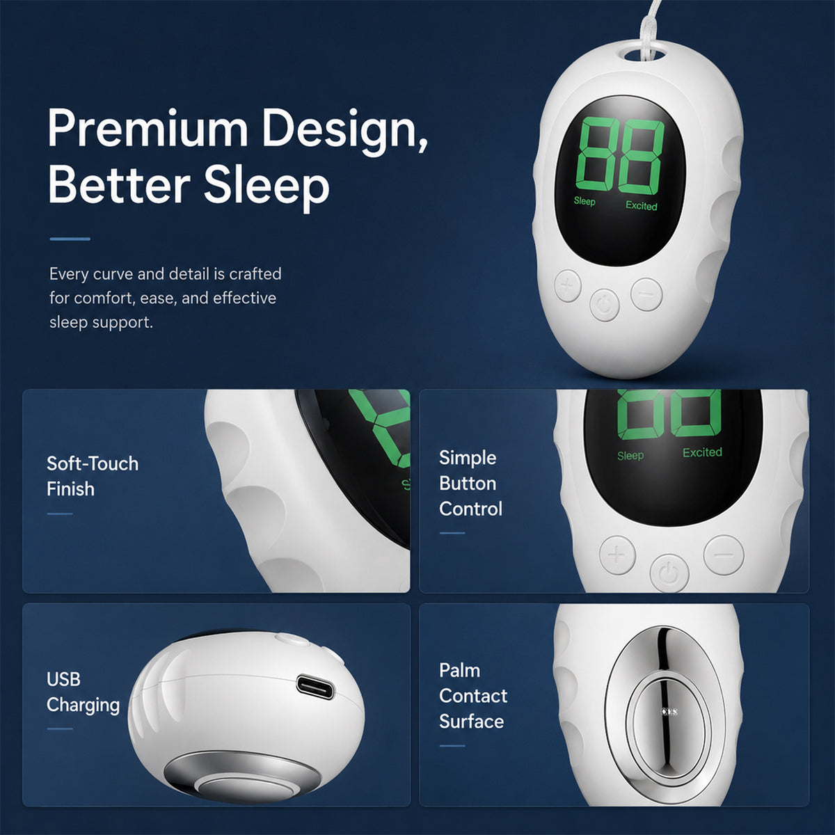 HY02 Handheld Sleep Aid | CES Brain Stimulation for Sleep