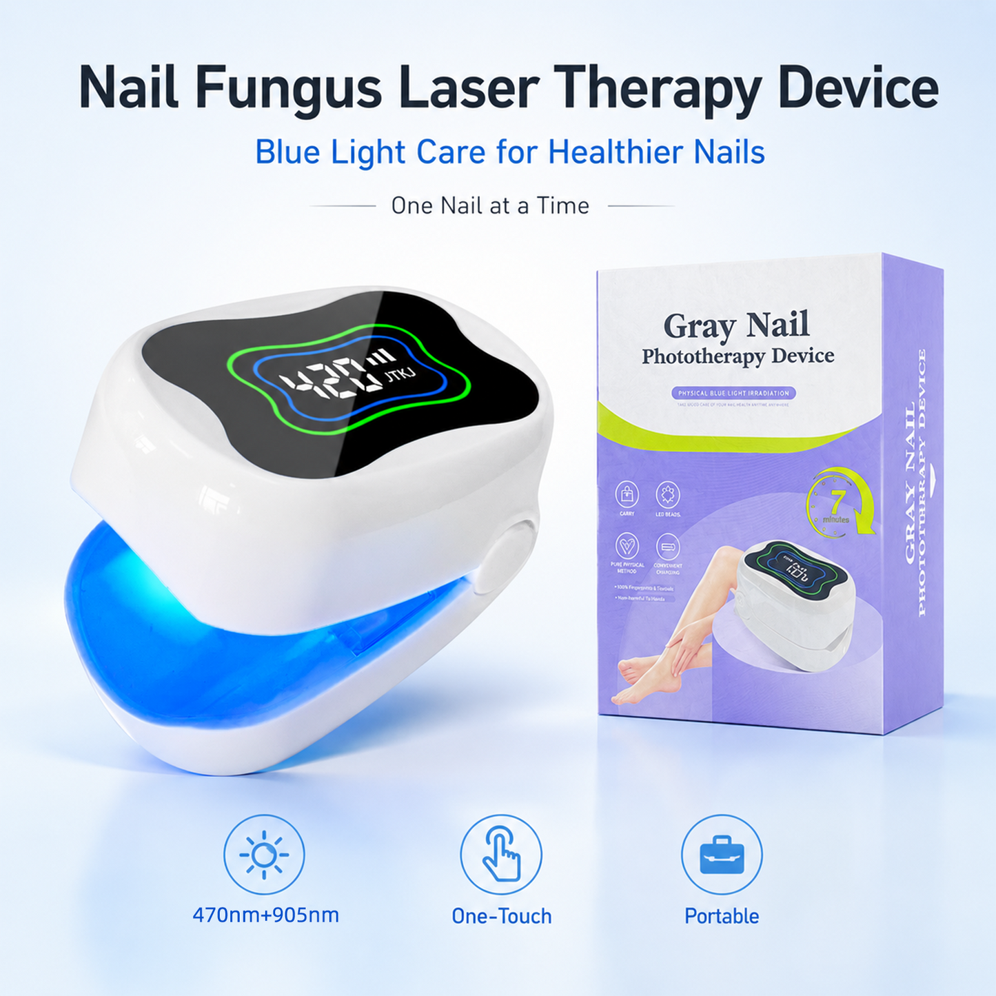 470nm Blue Light + 905nm Infrared Nail Fungus Care Device