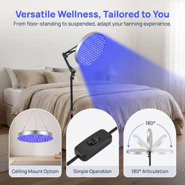 Round 460nm Blue‑light LED Therapy Light, 50W Tanning & Skin Care Device for Home & Beauty Salon