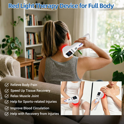Portable Cordless Cold Laser Therapy Device | Dual Wavelength LLLT Light Therapy for Daily Recovery & Pain Management