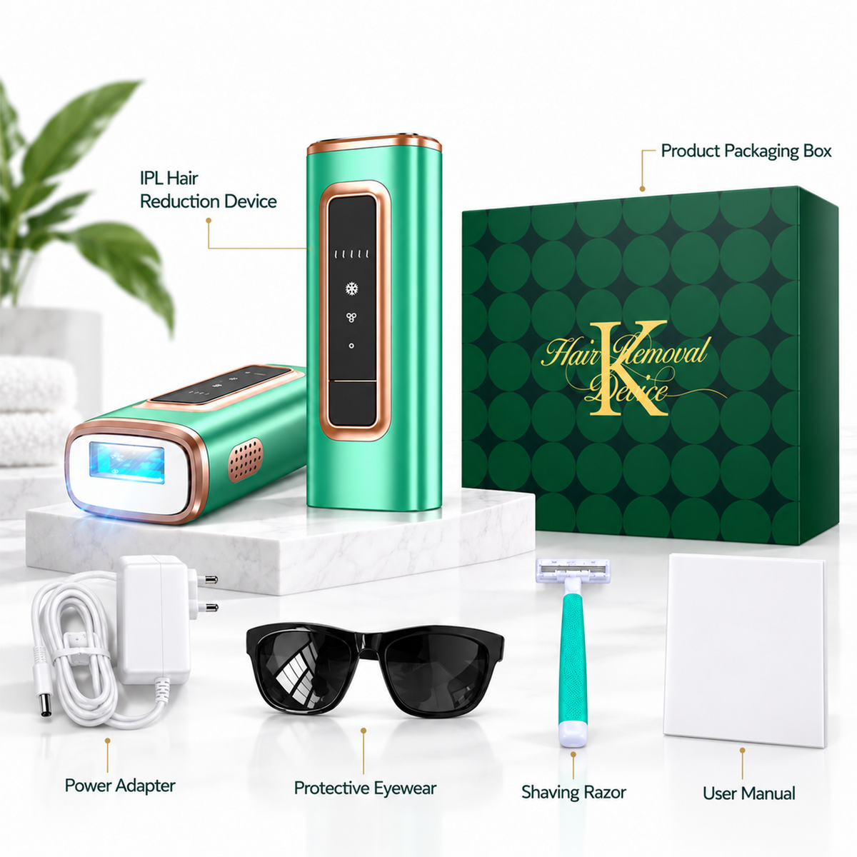 Ice Cool IPL Laser Hair Removal Device | Painless Green