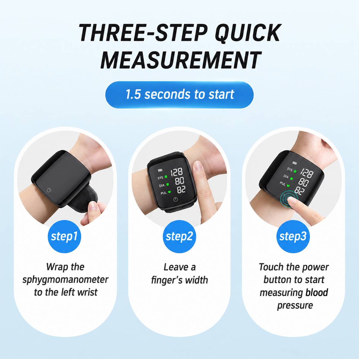 Wrist Blood Pressure Monitor Automatic Digital BP Machine