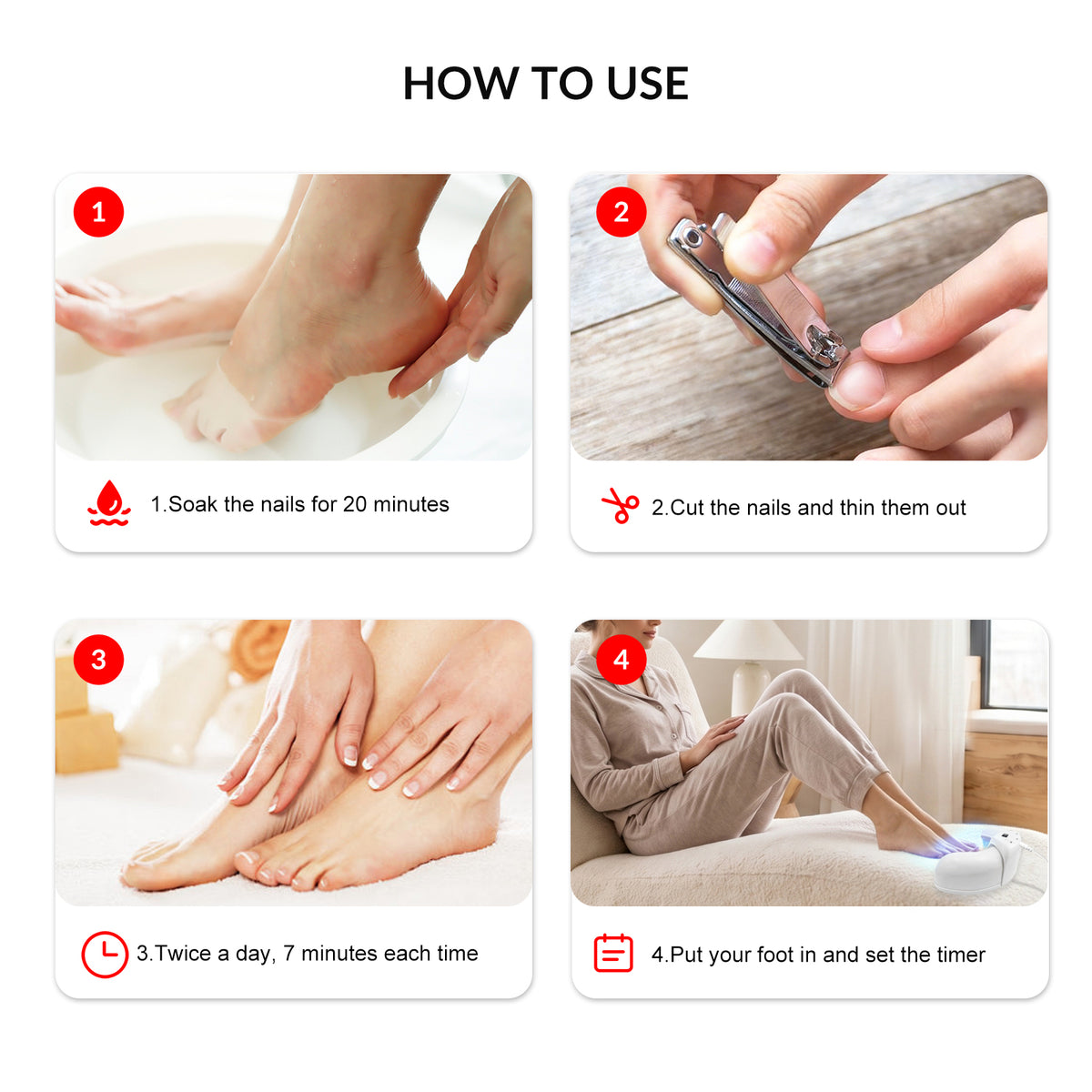 45W 905nm Foldable Nail Fungus Treatment Device 22 LEDs