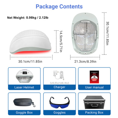 ZJZKTOP 650nm LLLT Laser Hair Growth Helmet, Rechargeable Hands-Free Therapy Cap for Thinning Hair, Volume Boost & Receding Hairline Treatment