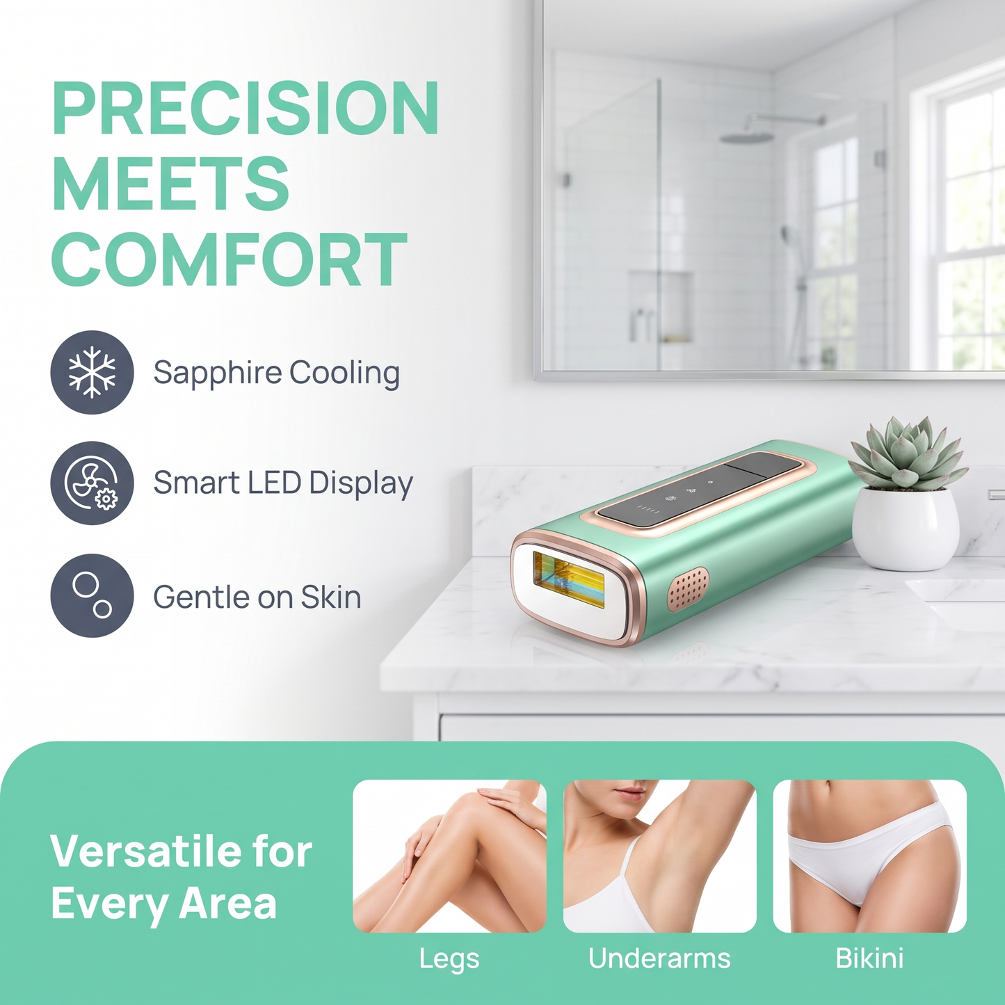 Ice‑Cool IPL Hair Removal Device, 5 Adjustable Energy Levels, Manual & Automatic Modes, Painless At‑Home Full‑Body Hair Remover, US Warehouse In Stock